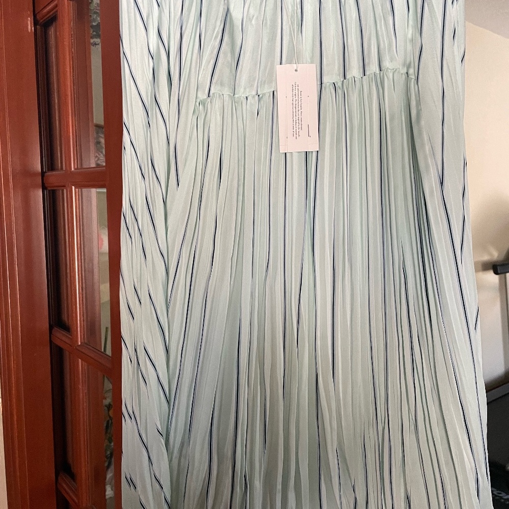 VINCE Stripe Midi Length Skirt size Large NWT